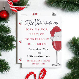 Dit is het seizoen vakantie cocktail party briefkaart