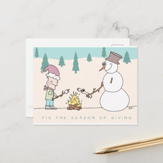 'Dit is het seizoen van de afgifte van de feestdag Briefkaart (Voorkant / Achterkant in situ)