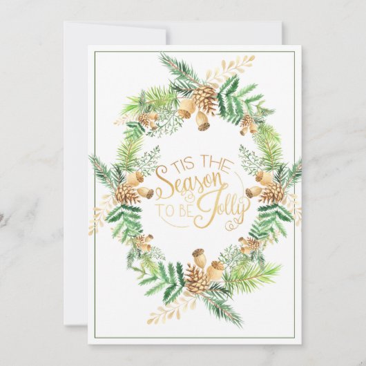 Dit is het seizoen van de goudpine feestdag feestdagenkaart (Voorkant)