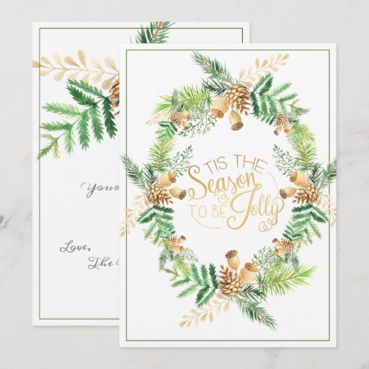 Dit is het seizoen van de goudpine feestdag feestdagenkaart (Voorkant / Achterkant)