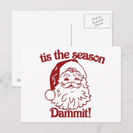 Dit is het seizoen van de grappige kerst feestdagenkaart (Voorkant / Achterkant)