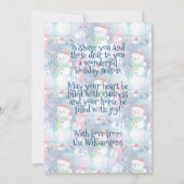 Dit is het seizoen van de Jolly Funny Snowmen Feestdagenkaart (Achterkant)