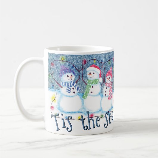 Dit is het seizoen van de Jolly Funny Snowmen Koffiemok (Links)