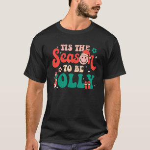 Dit is het seizoen van de Jolly Groovy Retro Kerst T-shirt