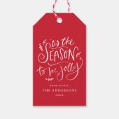 Dit is het seizoen van de Jolly Red Holiday Cadeaulabel (Voorkant)