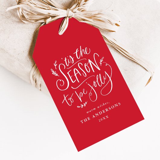 Dit is het seizoen van de Jolly Red Holiday Cadeaulabel