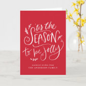 Dit is het seizoen van de Jolly Red Holiday Kaart (Gele Bloem)