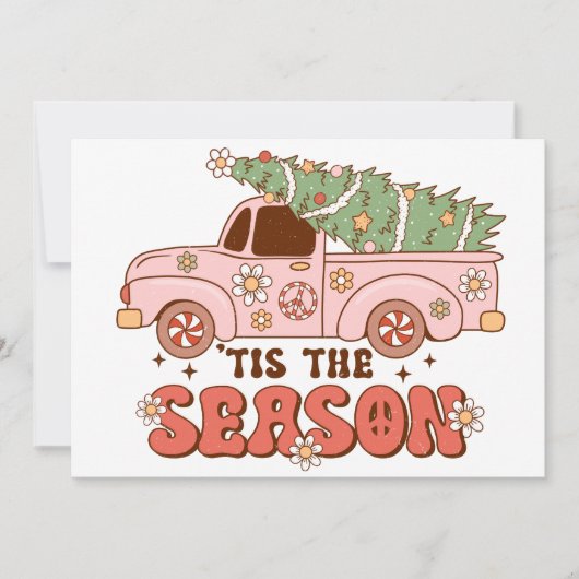 Dit is het seizoen van de kerst retro feestdagenkaart (Voorkant)