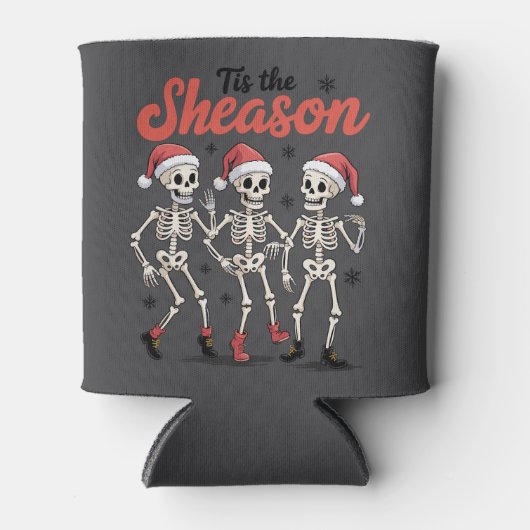 Dit is het seizoen van de kerstdansen Skeleton Fam Blikjeskoeler (Voorkant)