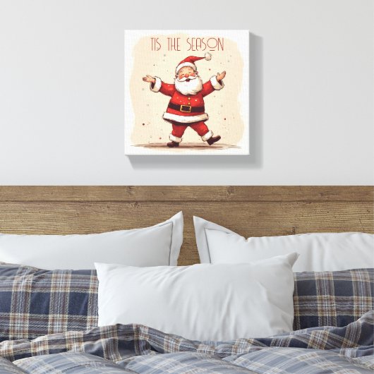 Dit is het seizoen van de Kerstman Canvas Afdruk (Insitu (Slaapkamer))