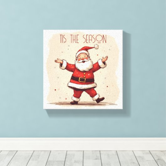 Dit is het seizoen van de Kerstman Canvas Afdruk (Insitu (Houten vloer))
