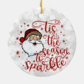 Dit is het seizoen van de losse glitterij keramisch ornament (Achterkant)