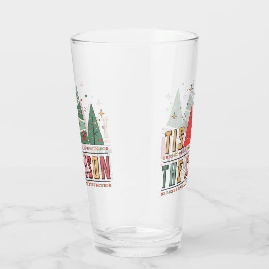 Dit is het seizoen van de moderne kersttypografie glas (Rechts)