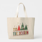 Dit is het seizoen van de moderne kersttypografie grote tote bag (Achterkant)