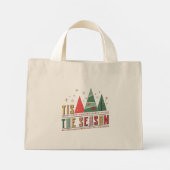 Dit is het seizoen van de moderne kersttypografie mini tote bag (Achterkant)