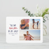 " dit is het seizoen van de multi 3 - fotofamilie  feestdagenkaart (Staand voorkant)