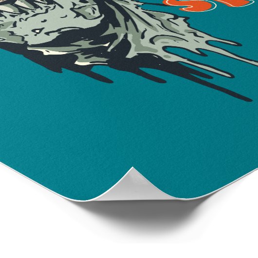 Dit is het seizoen van de spooky Zombie Skull Hall Poster (Hoek)