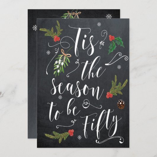 Dit is het seizoen van de vijftigste kerstvakantie kaart (Voorkant / Achterkant)