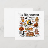 Dit is het seizoen van Halloween Doodles Save The Date (Voorkant / Achterkant)