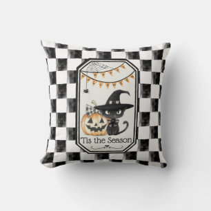 Dit is het seizoen van Happy Halloween Checkerboar Kussen