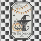 Dit is het seizoen van Happy Halloween Checkerboar Sticker (Voorkant)