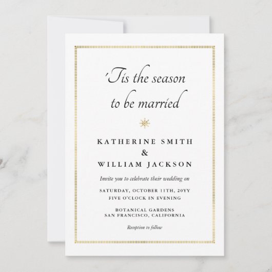 'Dit is het seizoen van het huwelijk met een goude Kaart (Voorkant)
