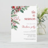 Dit is het seizoen van het moderne bloemige kerstf kaart (Staand voorkant)