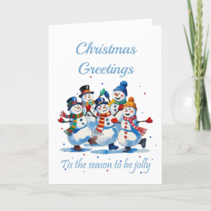 Dit is het seizoen van Jolly Dancing Jolly Snowmen Bedankkaart