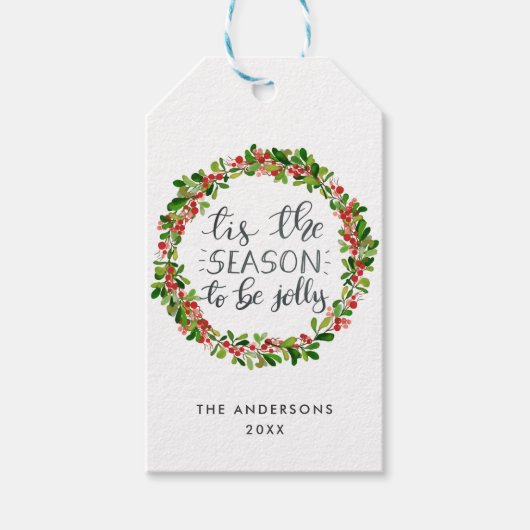 Dit is het seizoen van Jolly Holiday Script Cadeaulabel (Voorkant)