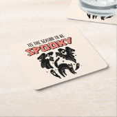 Dit is het seizoen van Spooky Creepy Halloween Kartonnen Onderzetters (Schuin)