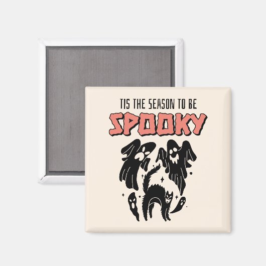 Dit is het seizoen van Spooky Creepy Halloween Magneet (Voorkant / Achterkant)