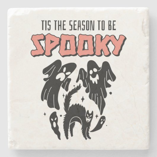Dit is het seizoen van Spooky Creepy Halloween Stenen Onderzetter (Voorkant)