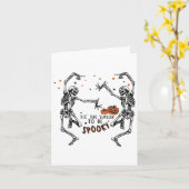 Dit is het seizoen van Spooky Dancing Skeleton Hal Kaart (Gele Bloem)