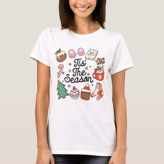 Dit is het seizoen Vintage Kerstmis T-shirt (Voorkant)