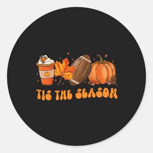 Dit is het seizoen Voetbal Herfst Thanksgiving 2 Ronde Sticker (Voorkant)