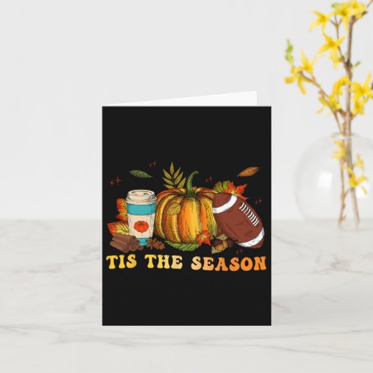 Dit is het seizoen Voetbal Herfst Thanksgiving 3 Kaart (Gele Bloem)