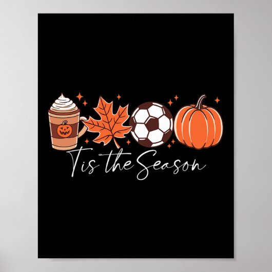 Dit is het seizoen Voetbal Pompoen Spice Fall Blad Poster (Voorkant)