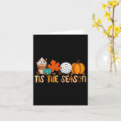 Dit is het seizoen volleybal pompoen blad latte He Kaart (Gele Bloem)