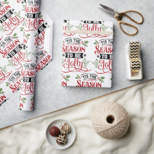 Dit is het seizoen voor de Jolly Kerstmis Cadeaupapier