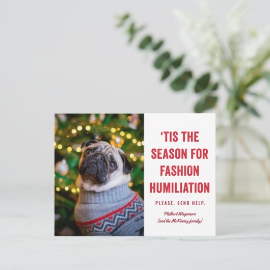 Dit is het seizoen voor de Mode Vernederende Kerst Briefkaart (Staand voorkant)