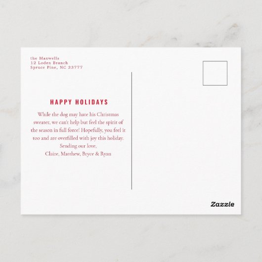 Dit is het seizoen voor de Mode Vernederende Kerst Briefkaart (Achterkant)