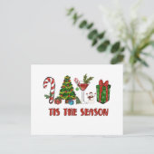 Dit is het seizoen voor een prettige kerst briefkaart (Staand voorkant)