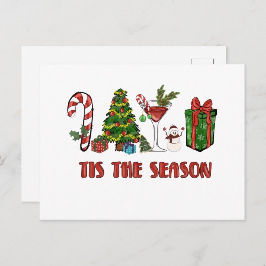 Dit is het seizoen voor een prettige kerst briefkaart (Voorkant / Achterkant)