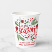 Dit is het seizoen voor feestelijke kerstfeestdage papieren bekers (Voorkant)