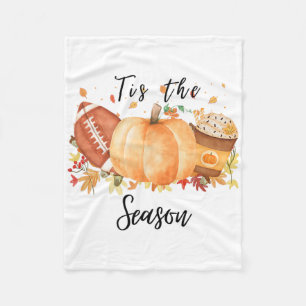 Dit is het seizoen voor Herfst Voetbal Pompoenen e Fleece Deken