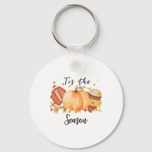 Dit is het seizoen voor Herfst Voetbal Pompoenen e Sleutelhanger