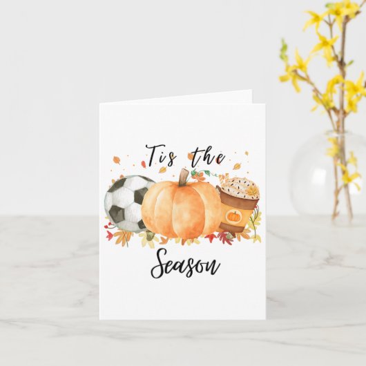 Dit is het seizoen voor Herfst voetbalpompoenen en Kaart (Gele Bloem)