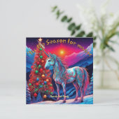 Dit is het seizoen voor magie, eenhoorn Flat Holid Feestdagenkaart (Staand voorkant)