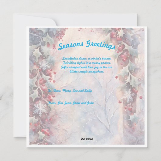 Dit is het seizoen voor magie, eenhoorn Flat Holid Feestdagenkaart (Achterkant)