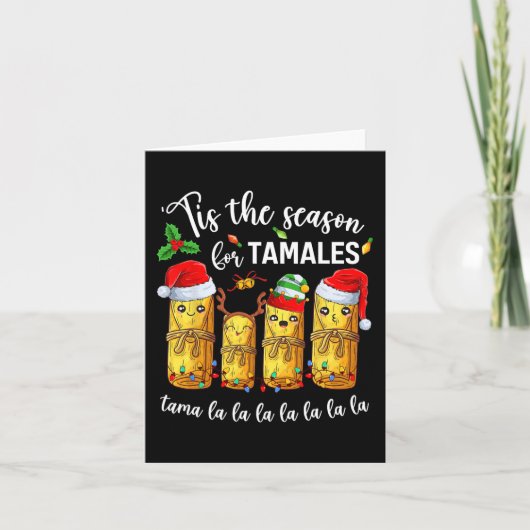Dit is het seizoen voor Tamales Kerstvakantie Mexi Kaart (Voorkant)